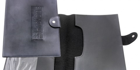 porta manual em couro