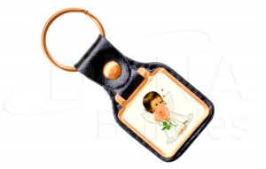 Chaveiro em couro e metal