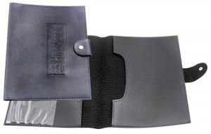 porta manual em couro